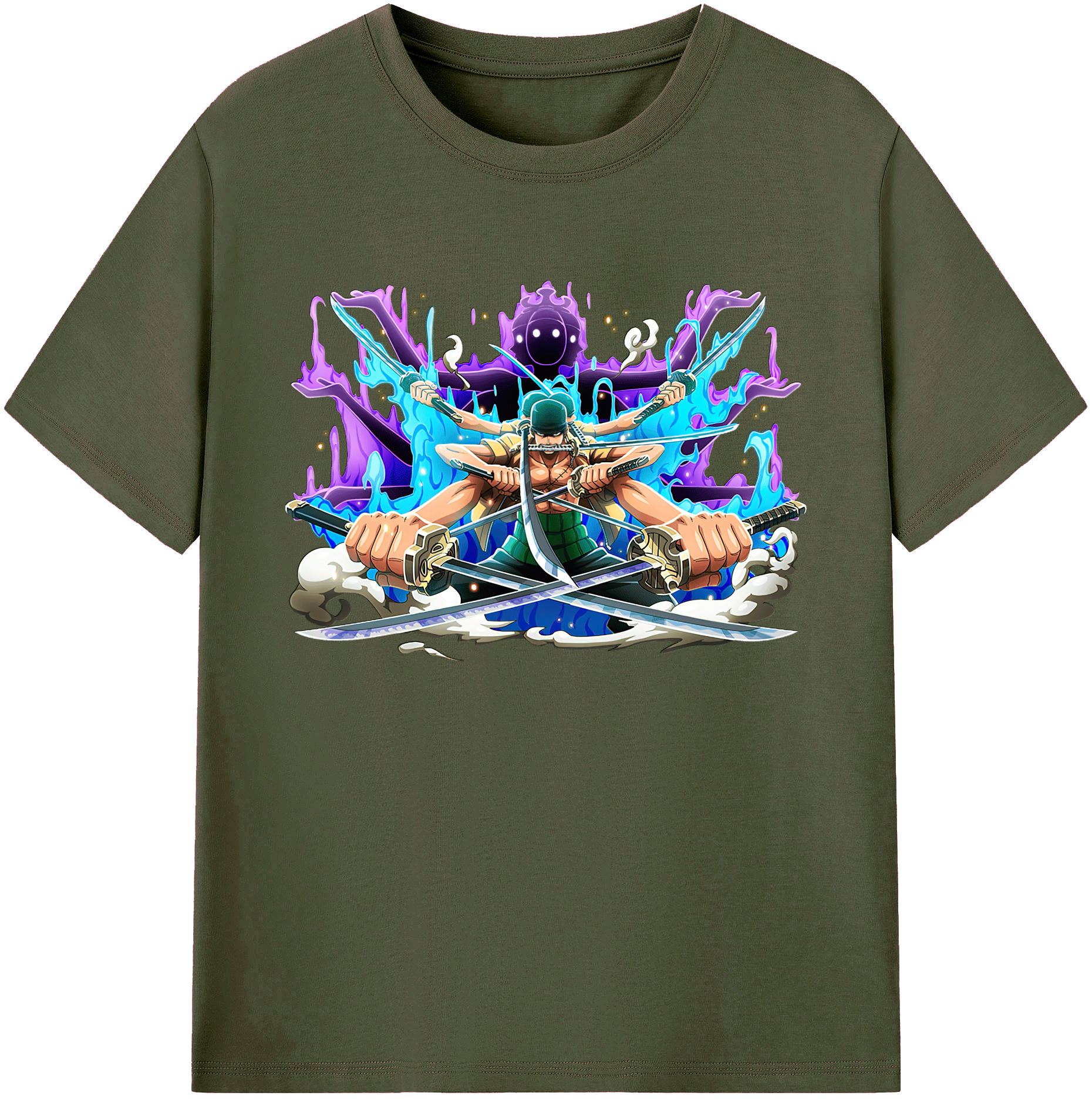 ワンピース ロロノア・ゾロ ONE PIECE Roronoa Zoro 綿100％ メンズ半袖Tシャツ｜肌触りやわらか＆通気性